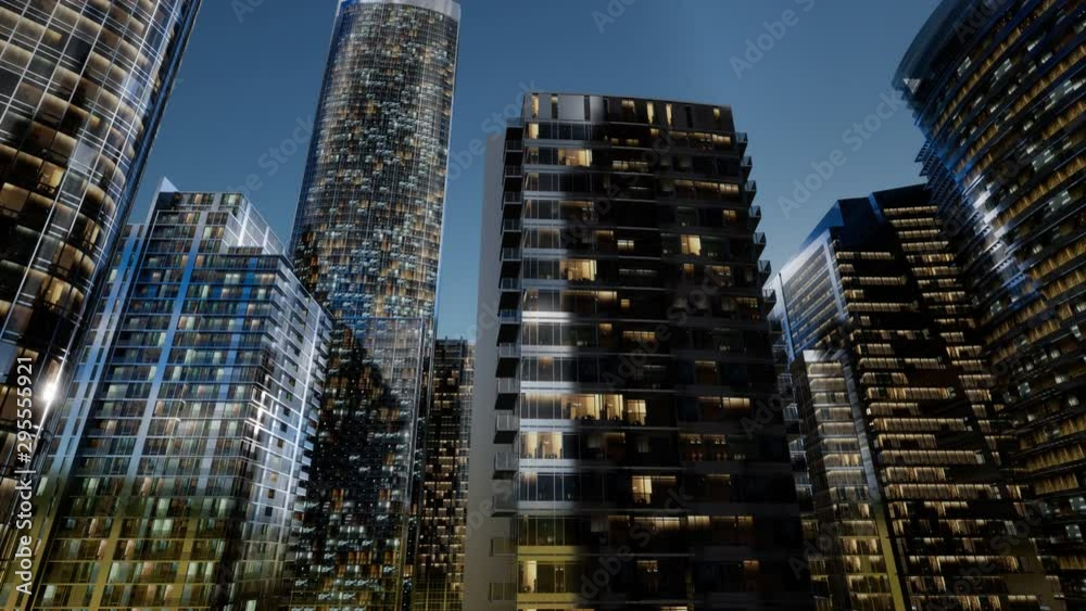 cty skyscrapers at night with dark sky cty skyscrapers at night with dark sky