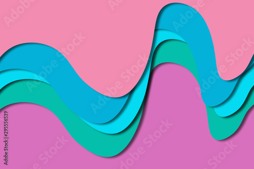 minimal template in paper cut style design for branding, advertising with abstract shapes. Modern background for covers, invitations, posters, banners, flyers