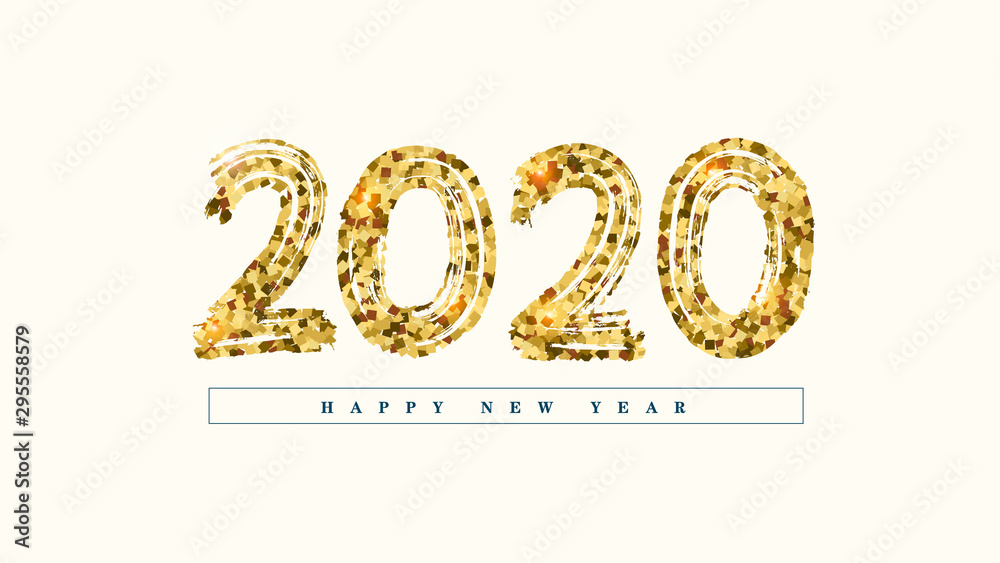 Golden new year 2020 text background. Festive concept with bright sparkles . design of new year party, sale, greeting card. Golden new year 2020 text background. Festive concept with bright sparkles . design of new year party, sale, greeting card.