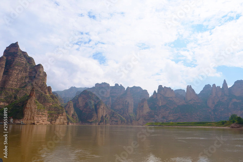 Landscape view of the yellow river in liujia xia Lanzhou Gansu, China. photo
