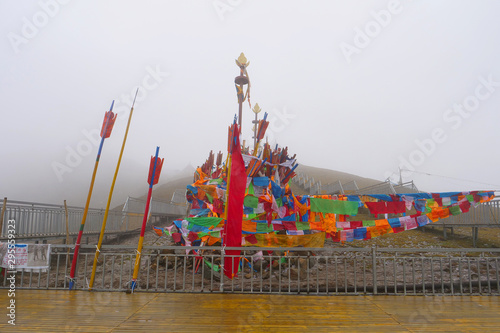 Tibetan Buddhist temple in Laji Shan Qinghai Province China
