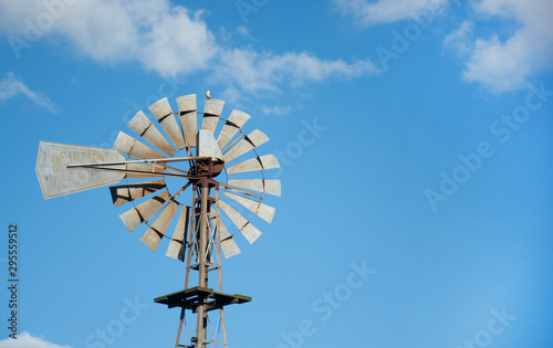 Sky and mill in a field in Argentina