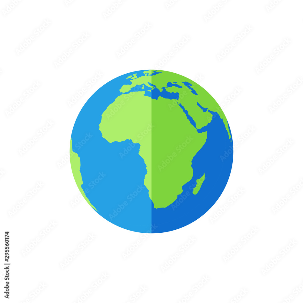 planet Earth color icon in flat style