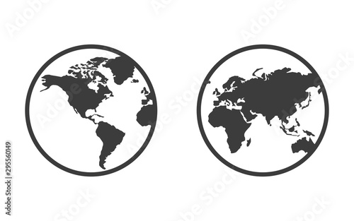 globe circle world map icons  vector illustraion