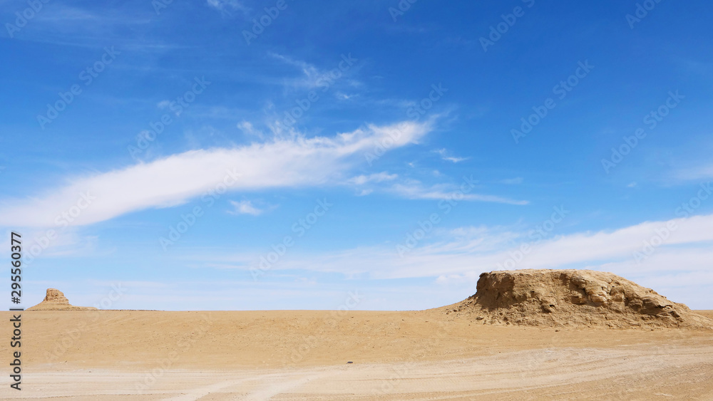 Landscape view of Water Yadan Geopark in Dunhuang Gansu China