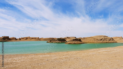 Landscape view of Water Yadan Geopark in Dunhuang Gansu China