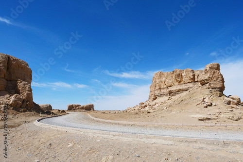 Landscape view of Water Yadan Geopark in Dunhuang Gansu China