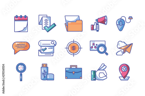 icons set of web development and website programming process