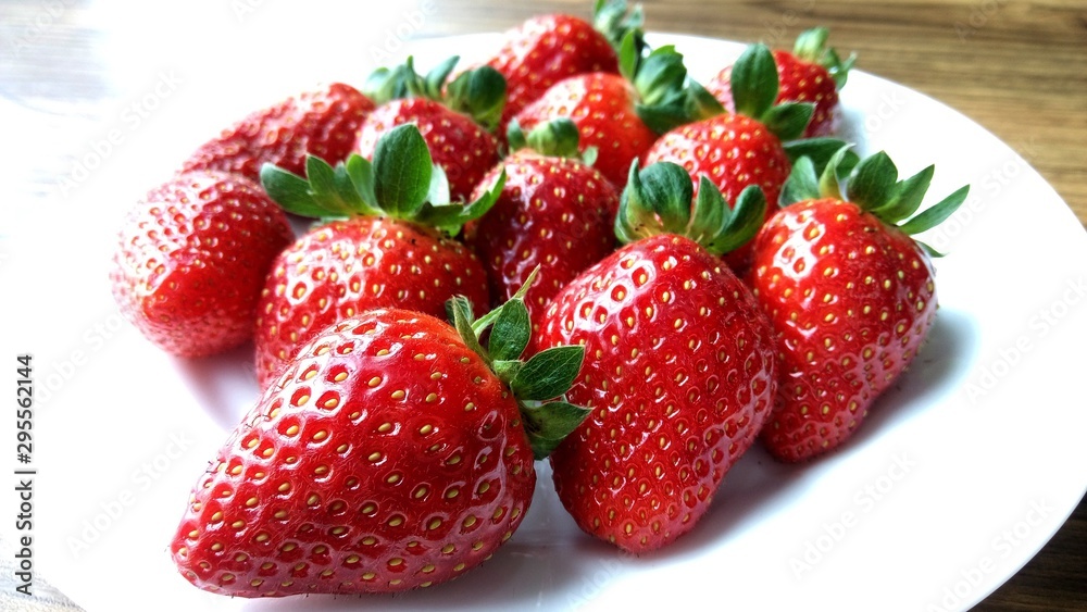 strawberries on a white background