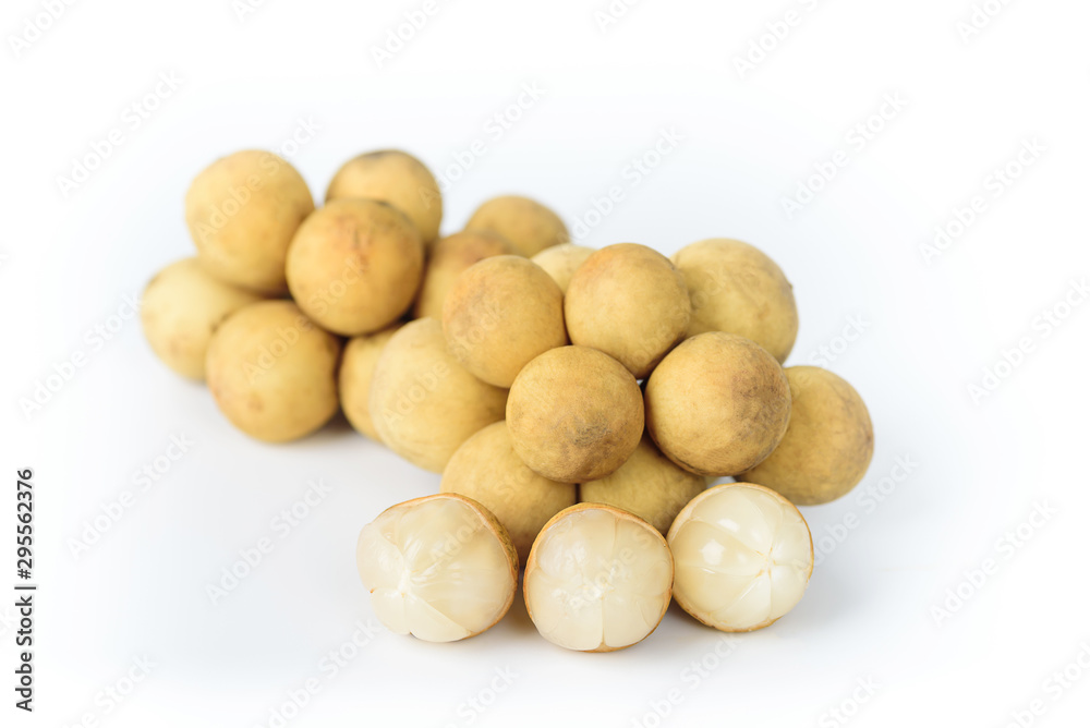 Longkong fruit on white background, tropical fruit Longkong fruit on white background, tropical fruit