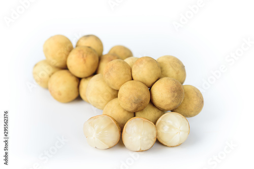 Longkong fruit on white background  tropical fruit