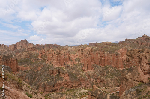 Beautiful landscape view of Binggou Danxia Scenic Area in Sunan Zhangye Gansu Province, China.