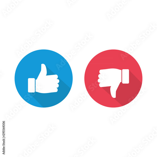 Thumbs up and thumbs down icon in the circle button