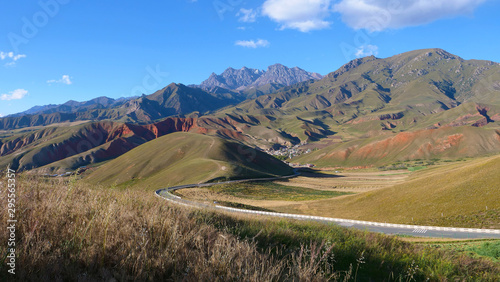 Beautiful nature landscape veiw of The Qilian Mountain Scenic Area Mount Drow in Qinghai China.