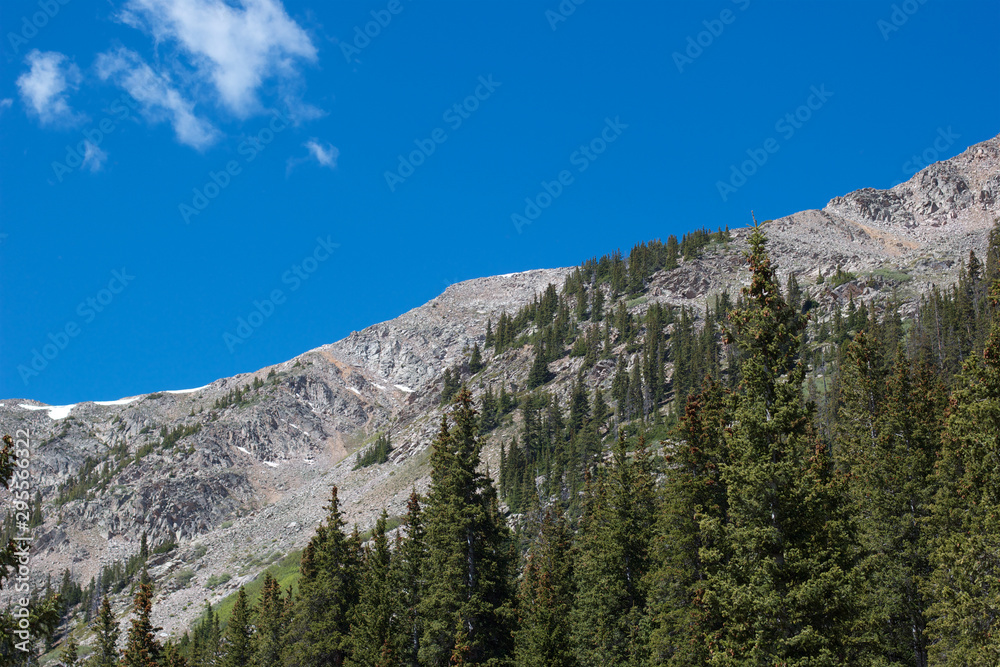 Colorado mountaintop against blue sky