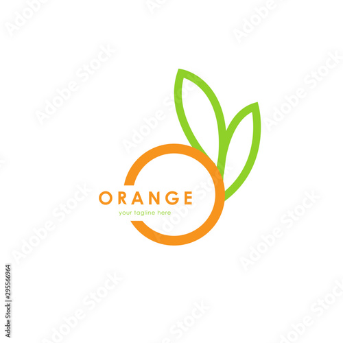 Healthy orange fruit logo. This logo is suitable for fruits store or modern cafe or restaurant, food nutrition, healthy food and others. Vector illustration