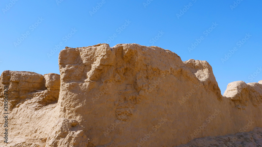 Fototapeta premium Landscape view of the Ruins of Jiaohe Lying in Xinjiang Province China.
