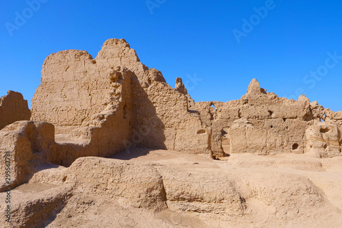 Landscape view of the Ruins of Jiaohe Lying in Xinjiang Province China. © BabyQ