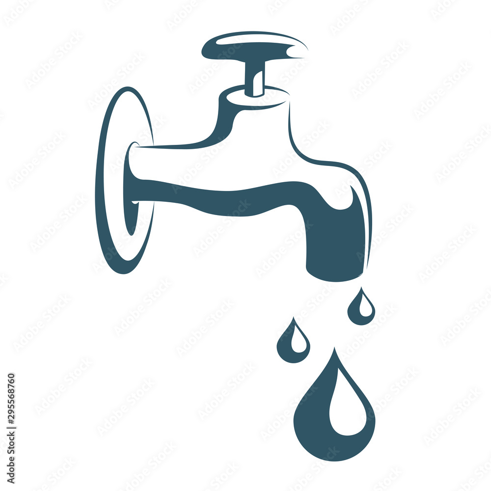 Vector drawn faucet. Isolated on white background. Vector drawn faucet. Isolated on white background.
