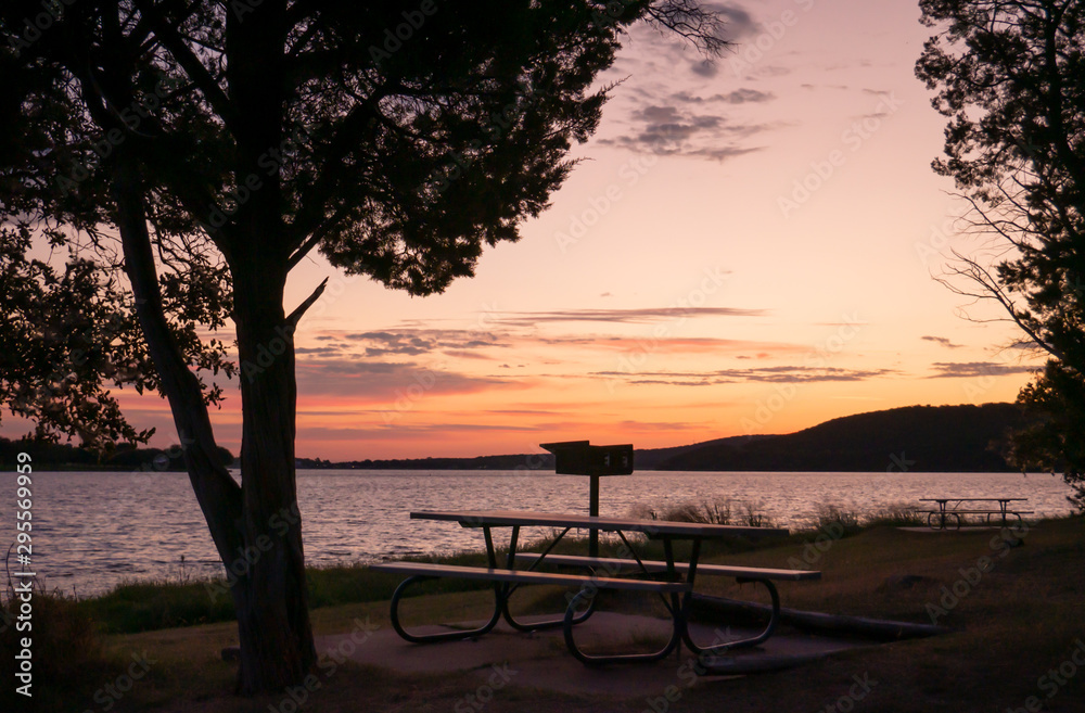Fototapeta premium Early Fall Morning Campsite