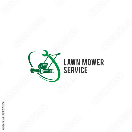 Lawn Mower Maintenance Logo Vector Icon Illustration