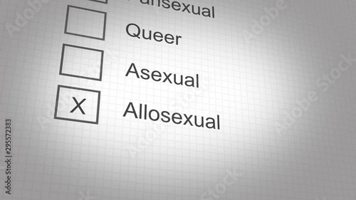 Online Gender identity form - Allosexual Version photo