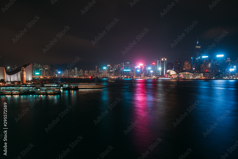 Long exposure Victoria harbor landscape Long exposure Victoria harbor landscape