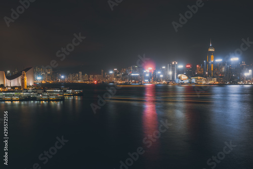 Long exposure Victoria harbor landscape