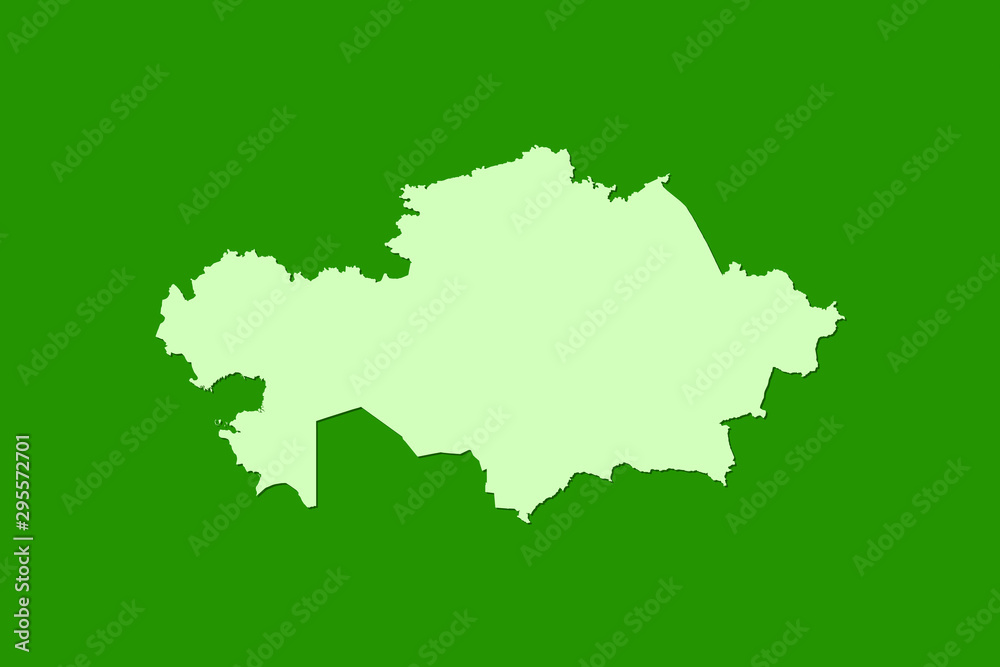 Kazakhstan vector map with single land area using green color on dark background illustration