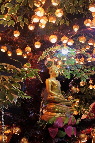 buddha image under a bodhi tree