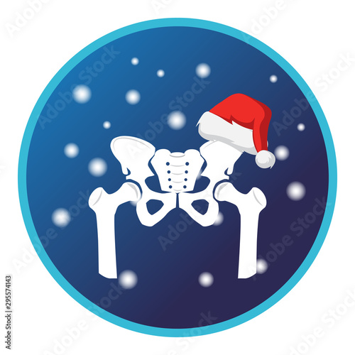 Main pelvis bones-sacrum, ilium, coccyx, pubis, ischium and femur. Vector flat design for radiology orthopedic research hospital for body joint, sport medicine, diagnostics. Vector illustration