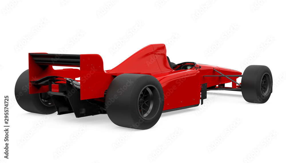 Red Formula One Race Car Isolated