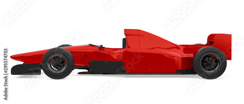 Red Formula One Race Car Isolated photo