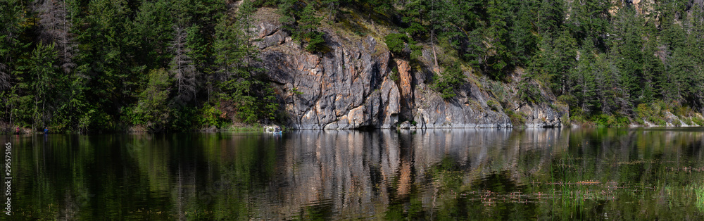 Beautiful View of Crown Lake in Marble Canyon Provincial Park during summer time. Located in Pavilion, British Columbia, Canada. Beautiful View of Crown Lake in Marble Canyon Provincial Park during summer time. Located in Pavilion, British Columbia, Canada.