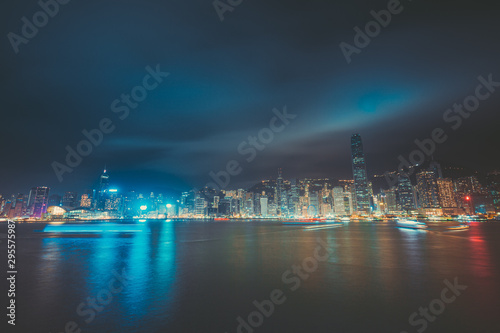 Long exposure Victoria harbor landscape © YiuCheung
