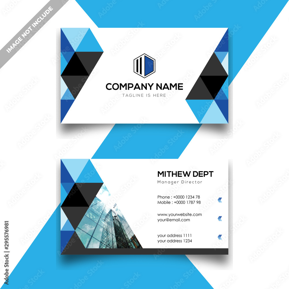 business card elegant and minimal concept with polygon template.