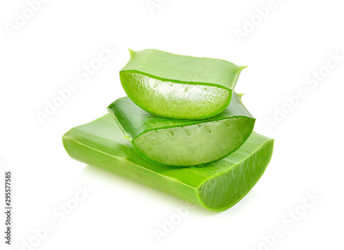 Aloe vera slice on white background