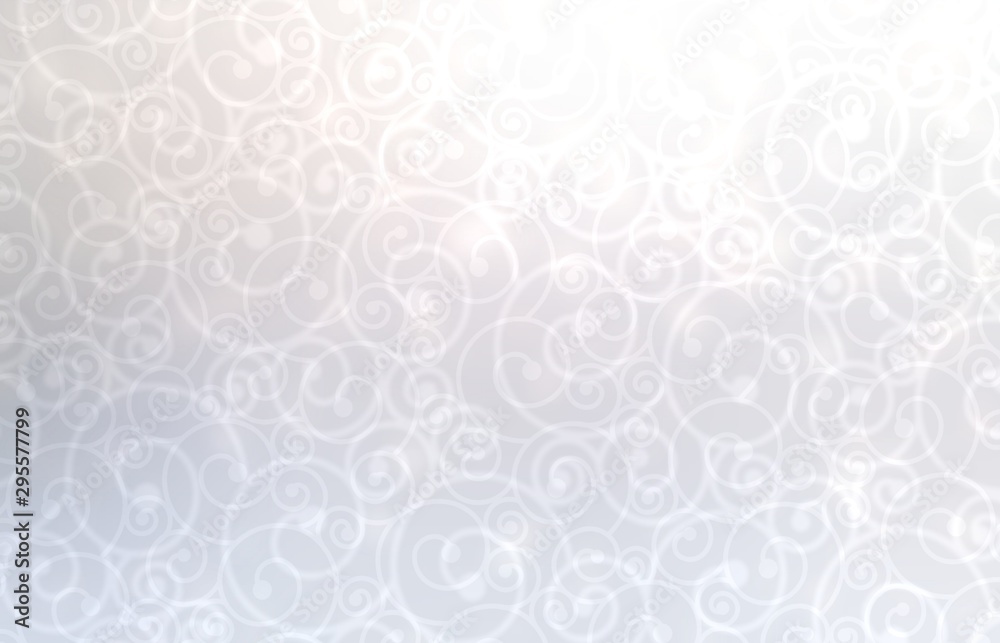 Fototapeta premium Winter curls shiny texture. Bright light loops ornament background.