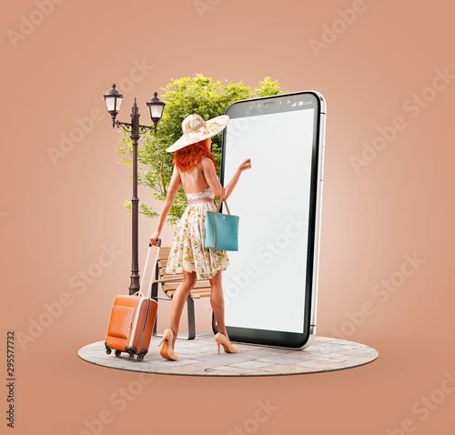 Unusual 3d illustration smart phone application