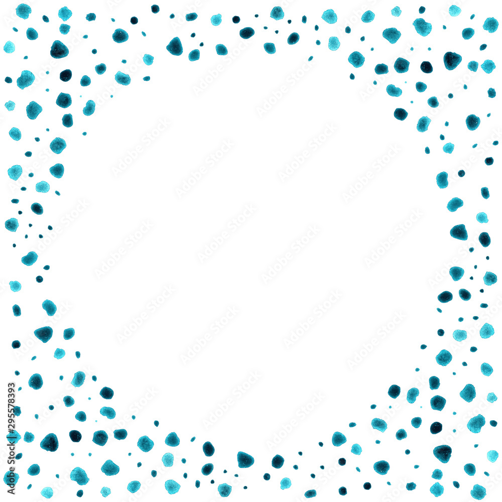 Hand Drawn Turquoise Abstract Watercolor Frame background Hand Drawn Turquoise Abstract Watercolor Frame background