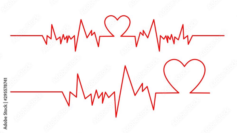 red heart and cardiogram