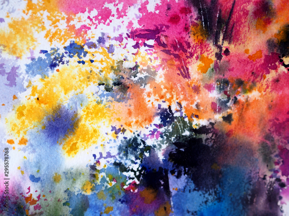 Watercolor painting abstract background on paper.