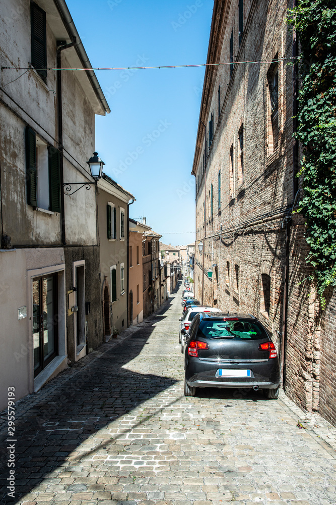Typical italian old street  Italian houses.