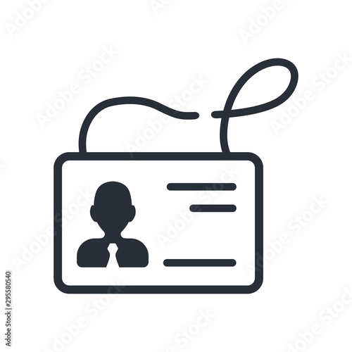 Identification card of a company or organization representative. Vector icon on a white background.