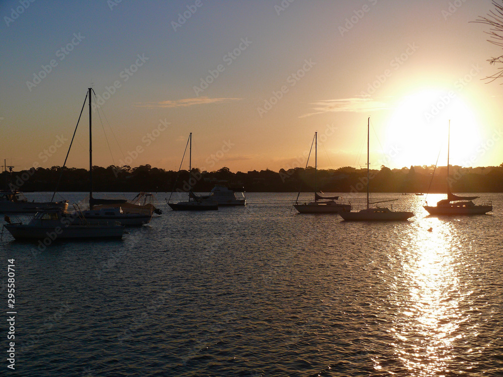 Sunset on Sydney Harbour near the suburb of Balmain.