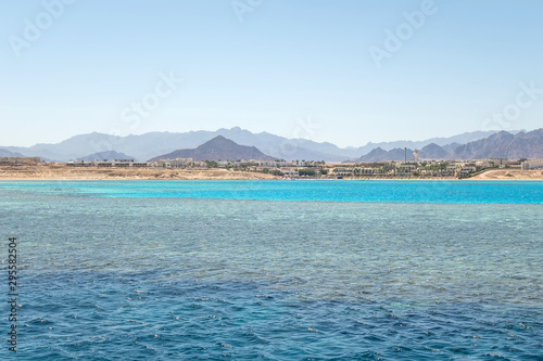 Red sea Tiran island Bay Akaba mountain landscape Egypt