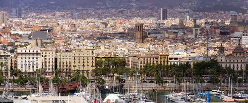 Barcelona aerial view of Port Vell © Emoji Smileys People