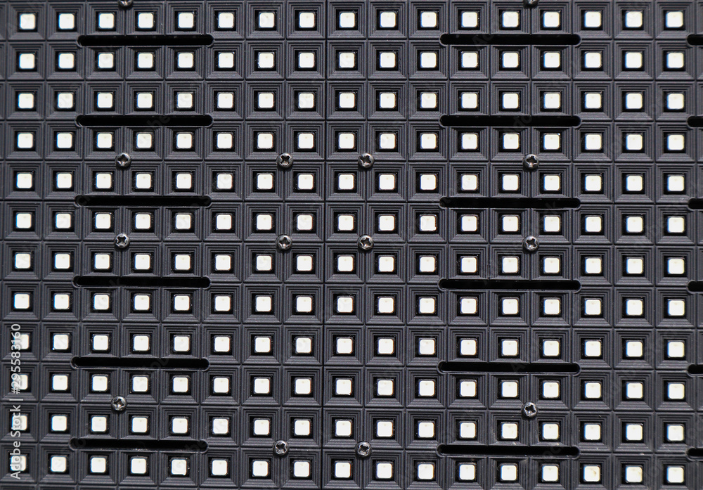 Closeup of an outdoor LED curtain surface Closeup of an outdoor LED curtain surface