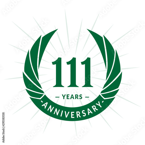 111st years anniversary celebration design. One hundred and eleven years logotype. Vector and illustration.