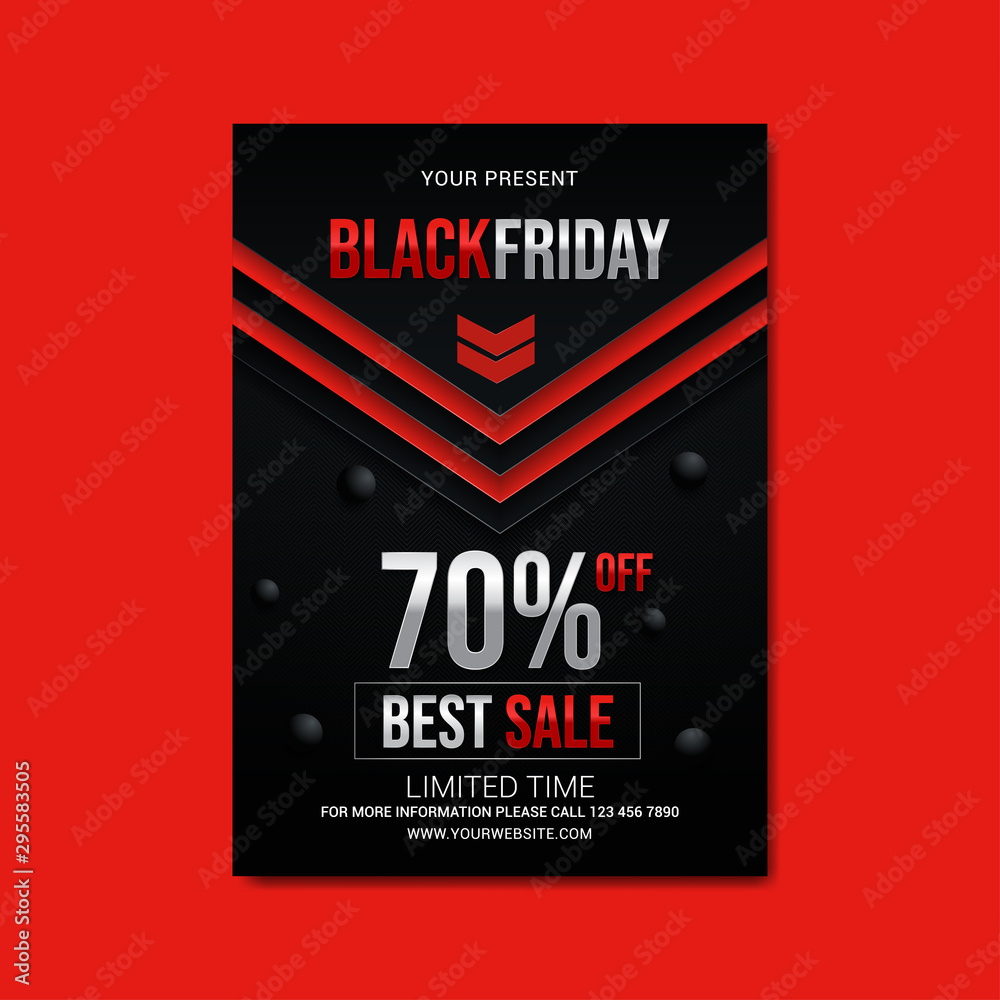 black friday sale simple modern flyer template bakcground vector